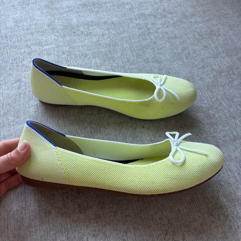 Rothy's The Ballet Flat in Chartreuse - Picture 3 of 9